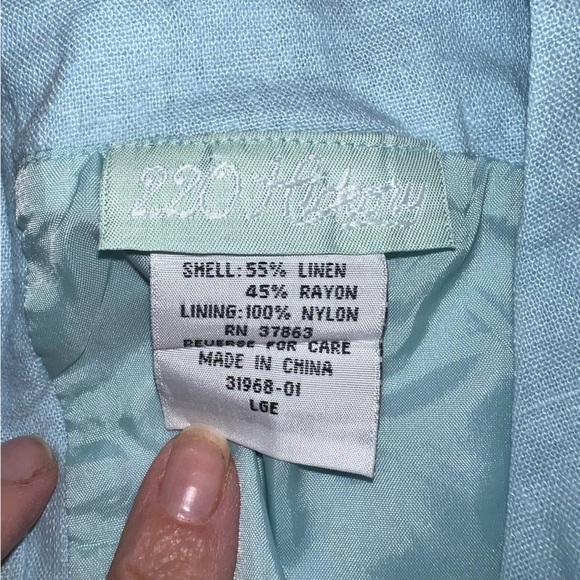 220 Hickory Light Blue Sleeveless Linen Blend 2-Piece Set – Size Large - Picture 9 of 12